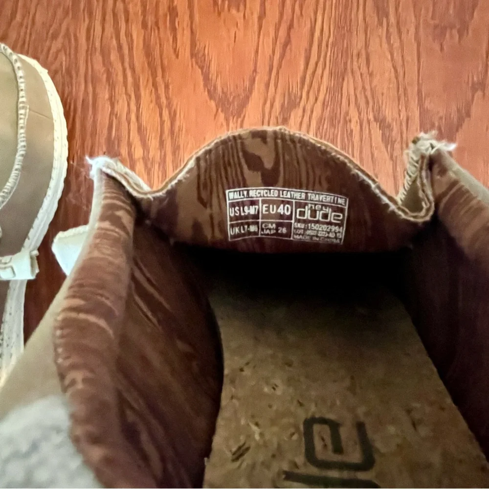 Hey Dude Men’s Taupe Slip-On Loafers with White Sole